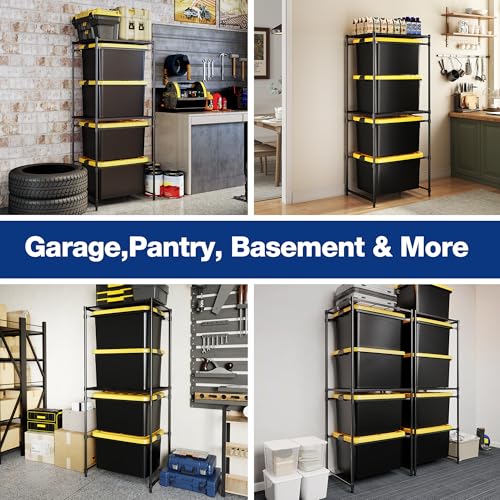 WORKPRO 5-Tier Tote Storage Rack, Heavy-Duty 27 Gallon Tote Storage Rack, 525 LBS Storage Bin Rack for Garage, Pantry, Kitchen, or Basement, Black, 30.5"x22.5"x69", 1 Pack - size: 1 Pack