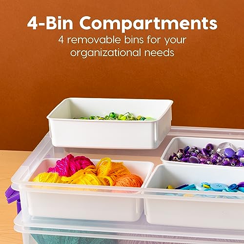 IRIS USA 9 Qt. Plastic Craft Storage Container Bins with Lids, 1 Pack, Small Art & Office Supply Organizer Tote, Sensory Bins & Boxes for Home & University, Latchable, Stackable, Portable, Clear - size: 9 Qt. - 1 Pack, style: STACK & CARRY - 2 Layered