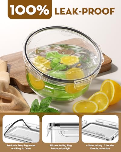 40 PCS Food Storage Containers with Lids Airtight (20 Containers & 20 Lids), 100% Leakproof Meal Prep Container Set for Kitchen Storage, BPA-free, PVC-free Reusable Plastic, Microwave/Dishwasher Safe