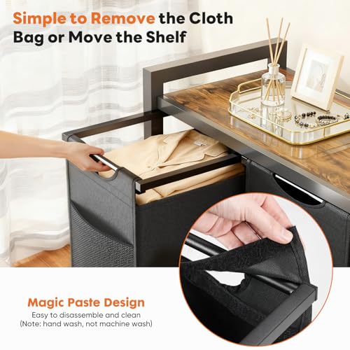 DUMOS Laundry Sorter 2 Section, 2 × 13.1Gal (99L) Rolling Laundry Basket with Pull-Out Removable Bags & Movable Wheels,Clothes Separator Hamper Cart for Laundry Room, Bathroom and Bedroom Organizer - size: 2 × 13.1 Gal (99L)