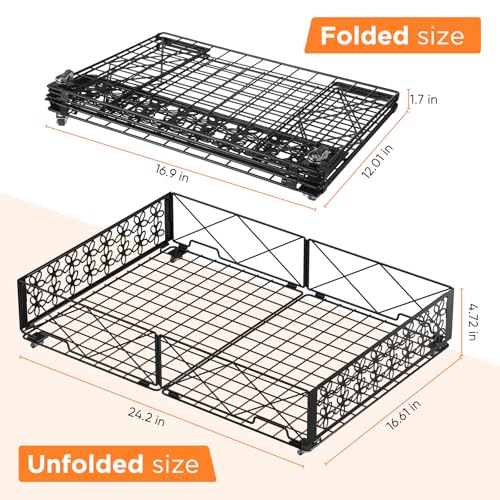 Under Bed Storage with Wheels, Rollable Under Bed Storage Container, Foldable Metal Under Bed Organizer for Bedroom Clothes Shoes Blankets Storage (2black, Black) - style: 2 Pack