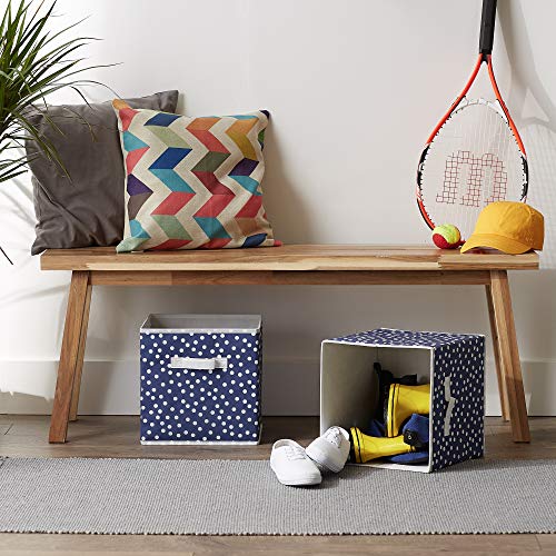 DII Non Woven Polyester Storage Bin, Polka Dot, French Blue & White, Small Set of 2 - color: French Blue & White, size: Small Set of 2, 11x11x11" Cube