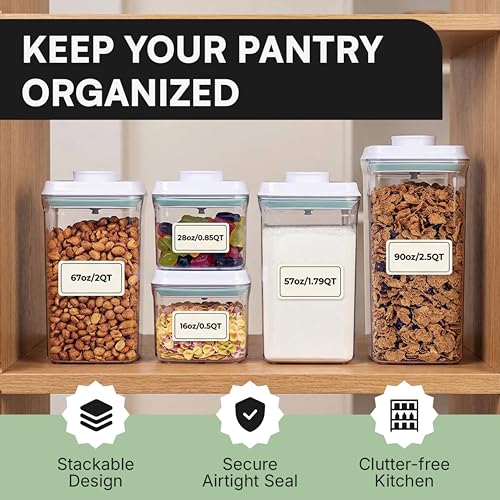 Bop Top Airtight Food Storage Containers with Lid 7 Cups / 57 oz | Kitchen Canister Sets | Air Tight Pantry Container| Pop Top Dry Food Storage Containers for Snacks, Sugar, Flour, Baking, Pasta - color: 57 oz
