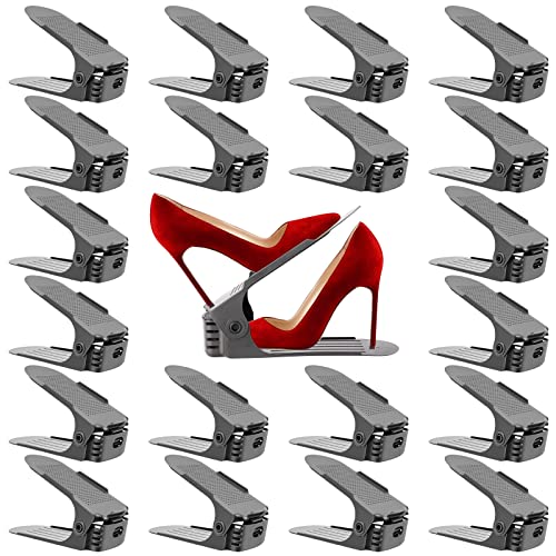 Neprock Shoe Organizer for Closet, 20-Pack (Grey) - color: Gray, size: 20 Pack