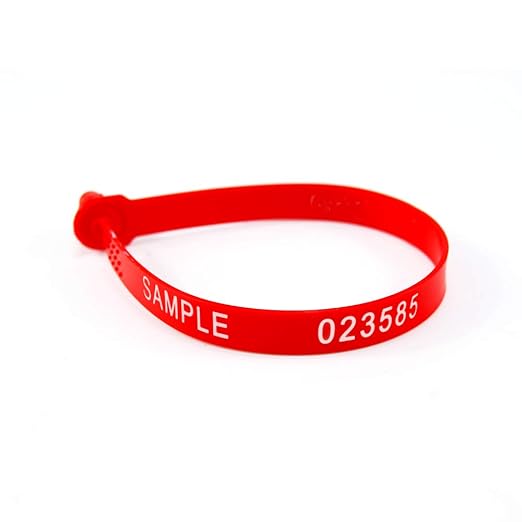 Leadseals(R) 500 PCS Red Tite-Lock Plastic Tractor Truck Door Seal Tamper Evident Security Tags Numbered Safty Disposable Locks for Trailer Logistics Shipping Transport