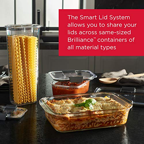 Rubbermaid Brilliance Glass Food Storage Containers, 3.2 Cup, Set of 4, BPA-Free, Leak-Proof, Clear - size: 3.2 cups (8-Piece)