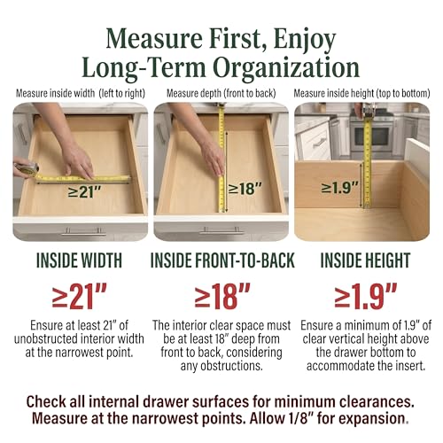 Bamboo Drawer Organizer, Expandable 8-Slot Silverware & Utensil Tray for Kitchen Drawers, Fits 13–19.5 Inch Drawers, Deep Compartments, Durable & Eco-Friendly Natural Bamboo - size: 8 Slot