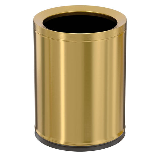 12L/3Gal Antique Brass Bathroom Trash Can,Brushed Brass Garbage can,Small Gold Wastebasket for Office,Hotel,restuarant,Bank,Bathroom,Bedroom (Gold 12)