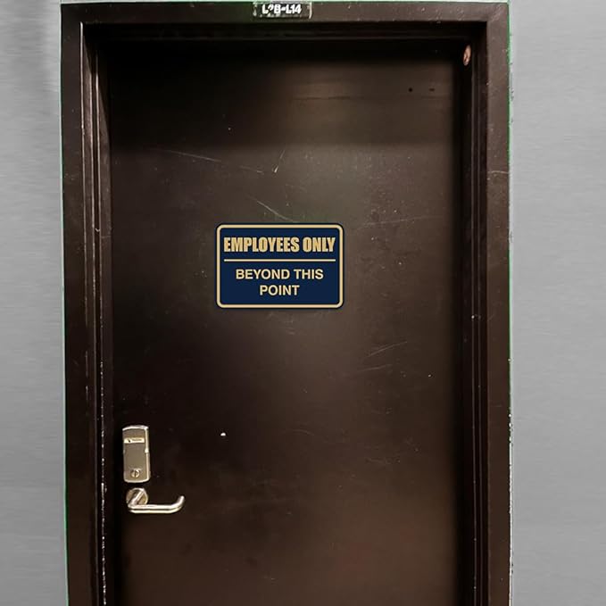All Quality Classic Framed Employees Only Beyond This Point Wall or Door Sign | Easy to Install Business Signage - Large (Green) 1 Pack