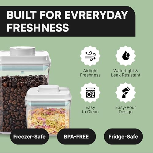 Bop Top Airtight Food Storage Containers with Lid 6 Cups / 50 oz | Kitchen Canister Sets | Air Tight Pantry Container | Pop Top Dry Food Storage Containers for Snacks, Sugar, Flour, Baking, Pasta - color: 50 oz