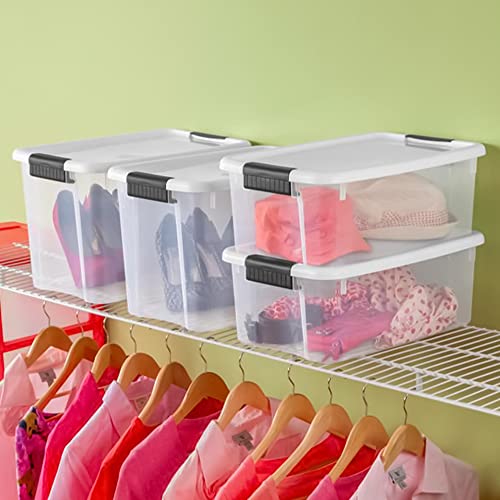 STERILITE 19848006 Ultra Storage Tote with Titanium latches, 18 Quart