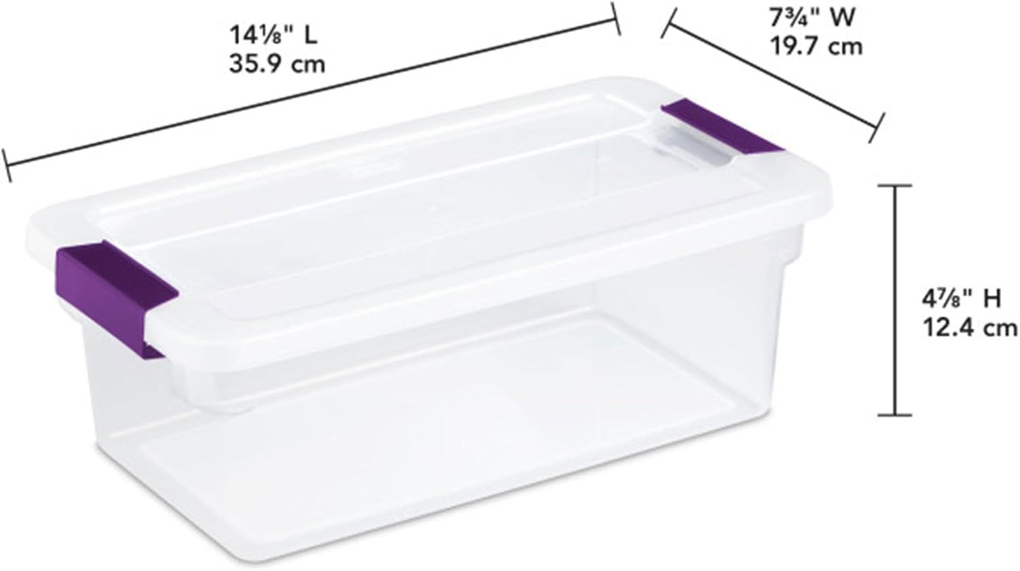 Sterilite 24-Pack 6 Quart ClearView Latch Box, Stackable Organizer Bins with Latching Lids - Clear Plastic Organization Containers for Closet, Bedroom, Shelving Units and Everyday Home Storage