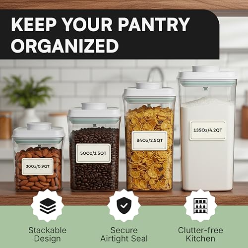 Bop Top Airtight Food Storage Containers with Lid 10.5 Cups / 84 oz | Kitchen Canister Sets | Air Tight Pantry Container | Pop Top Dry Food Storage Containers for Snacks, Sugar, Flour, Baking, Pasta - color: 84 oz