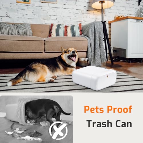 MOPALL Small Bathroom Trash Can with Lid, 2.6 Gallons / 10 L Slim Plastic Garbage Bin with Pop-Up Lid, Mini Waste Basket Can Dog Proof for Kitchen, Bedroom, Office, Laundry, Toilet, Rv, White - size: 2.6 Gallon