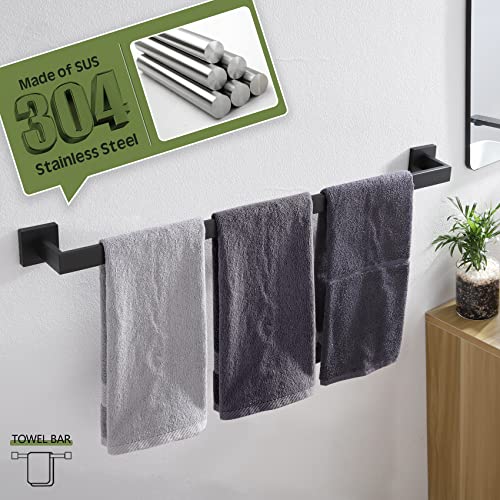 KOKOSIRI 32-Inch Single Towel Bar, Bathroom Kitchen Towel Holder, Wall Mounted SUS304 Stainless Steel Towel Rack 2 Pack, Matte Black, B4003BK-L32-P2 - color: Matte Black, size: 32-Inch (2 Pack)
