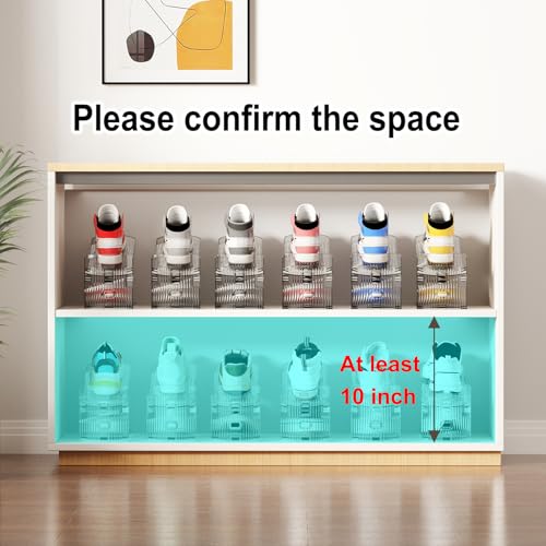 Shoe Slots Organizer for Closet6Pack Adjustable Shoe Stacker Organizer Storage Shoe Rack Space Saver Storage Shoe Holder Organization (Transparent) - size: 6PACK-Standard