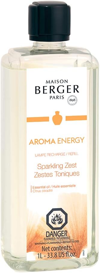 Maison Berger - Sparkling Zest - Lampe Berger Fragrance Refill for Home Fragrance Oil Diffuser - Air Freshener - 33.8 Fluid Ounces - 1 Liter