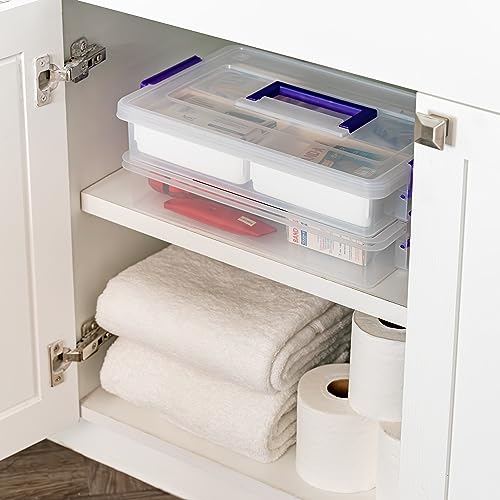 IRIS USA 9 Qt. Plastic Craft Storage Container Bins with Lids, 1 Pack, Small Art & Office Supply Organizer Tote, Sensory Bins & Boxes for Home & University, Latchable, Stackable, Portable, Clear - size: 9 Qt. - 1 Pack, style: STACK & CARRY - 2 Layered