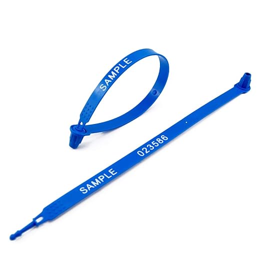 Leadseals(R) 500 Blue Tite-Lock Plastic Tractor Truck Door Seal Tamper Evident Security Tags Numbered Safty Disposable Locks for Trailer Logistics Shipping Transport