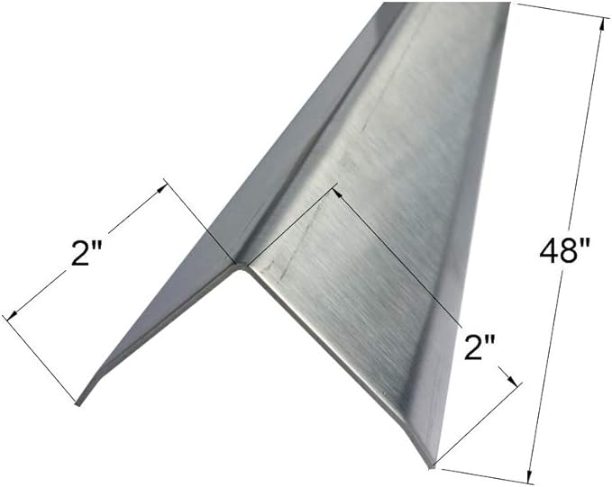 Brushed 304 Stainless Steel Corner Guards, 48" Wall Protectors, 20ga & 16ga, Available in 1/2" to 4", Multi-Pack Options (1, 2, 5, or 10) (5, 2 x 2, 16ga, with Hug Edges)