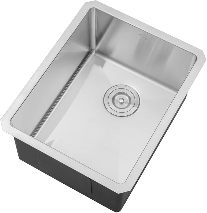 16 in. x 20 in. x 10 in. 16-Gauge Stainless Steel Undermount Single Bowl Bar Prep Kitchen Sink with Bottom Grid Set, Silicon Dishrack, Pot Mat and Strainer