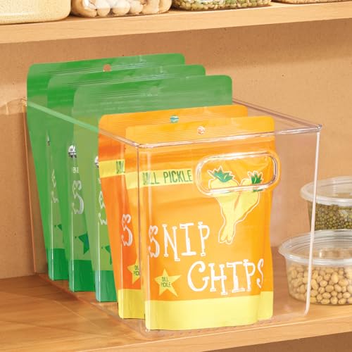 iDesign Storage Bins with Handles - Organizer Bins for Kitchen, Pantry, Bathroom, or Home Office - Set of 2 - Clear - style: Pack of 2