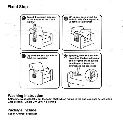 IPENNY Couch Sofa Armrest Organiser Chair TV Remote Holder Bed Storage Pocket Bag for Cellphone Tablet Notepad Book Magazines DVD Eyewears Drinker Snacks Holder Pouch - color: Beige (5 Pockets)