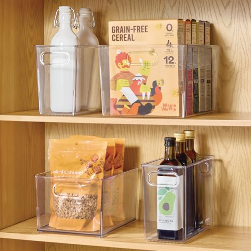 InterDesign iDesign Pantry Bin with Handles - Storage Bin for Cabinets, Fridge, or Freezer - Clear - Made in USA (Pack of 4) - size: Extra Large (Pack of 4)