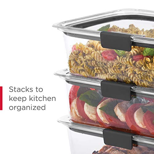 Rubbermaid Brilliance BPA-Free Food Storage Containers with Lids, Airtight Clear Set of 2 (9.6 Cup), Ideal for Lunch, Meal Prep, and Leftovers - size: 9.6 cup (4-Piece)