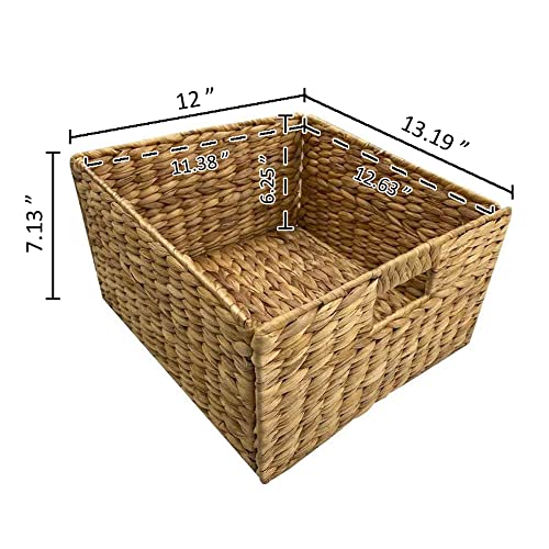 eHemco 3 Tier X-Side End Storage Cabinet with 6 Wicker Baskets, Teal - color: Teal, size: 15.5"D x 29.3"W x 30"H (6 Drawers)