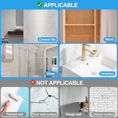 JINSHUNFA Adhesive Wall Hooks 13LB Heavy Duty No Drill Large Transparent Waterproof Hooks for Bathroom Kitchen Towel Coat 12 Pack - size: 12 Large hooks