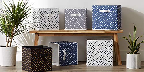 DII Non Woven Polyester Storage Bin, Polka Dot, French Blue & White, Small Set of 2 - color: French Blue & White, size: Small Set of 2, 11x11x11" Cube