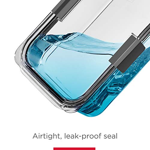 Rubbermaid Brilliance BPA-Free Food Storage Containers with Lids, Airtight Clear Set of 2 (9.6 Cup), Ideal for Lunch, Meal Prep, and Leftovers - size: 9.6 cup (4-Piece)