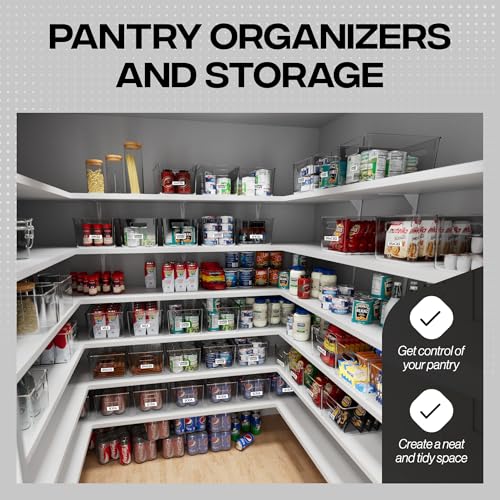 ClearSpace Clear Plastic Storage Bins – Pantry Organizers & Storage Containers, Cabinet Organizer - Home Organization Must Haves for Kitchen, Laundry Room, Office, Closet, Garage & Freezer - size: 6 Pack