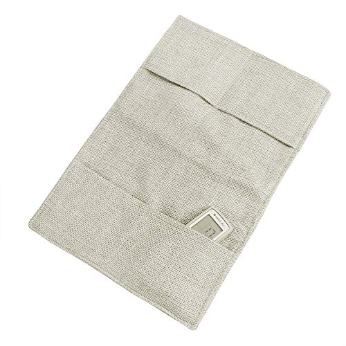 IPENNY Couch Sofa Armrest Organiser Chair TV Remote Holder Bed Storage Pocket Bag for Cellphone Tablet Notepad Book Magazines DVD Eyewears Drinker Snacks Holder Pouch - color: Beige (Dual Pockets on each end)