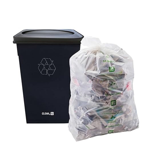 Restaurantware LID ONLY: RW Clean 1 Swing Top Trash Bin Lid Fits 23 Gallon Trash Can - Two Flaps Black Plastic Lid For Waste Basket Heavy-Duty Trash Can Sold Separately