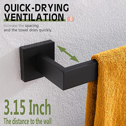 KOKOSIRI 12-Inch Single Towel Bar, Bathroom Kitchen Towel Holder, Wall Mounted SUS304 Stainless Steel Towel Rack, Matte Black, B4003BK-L12 - color: Matte Black, size: 12-Inch