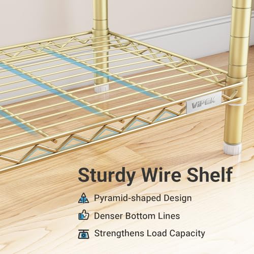 VIPEK V50 Closet Organizer System, Extra Large Heavy Duty Clothes Rack with Adjustable Shelves, Freestanding Modern Wardrobe for Bedroom, Walk-in Closet, Dressing Room, 1300 lbs Capacity, Gold - color: Gold