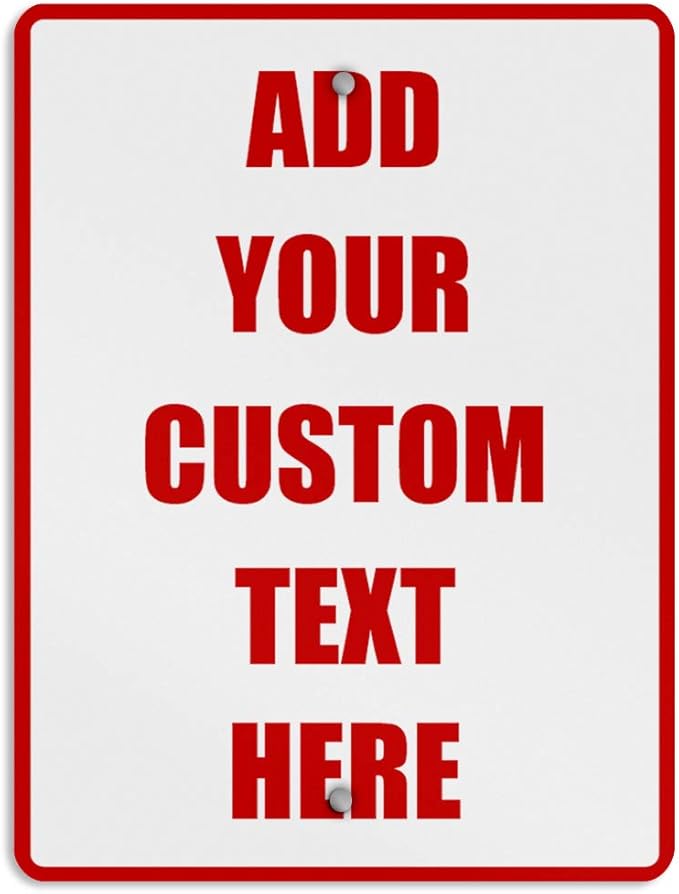 Aluminum Weatherproof Metal Sign Multiple Sizes Custom Personalized Text Here White Red Danger Vertical Street 9x12Inches