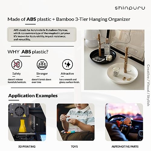 Shinpuru Key Tray & Key Bowl, Jewelry Tray with Wood 3-Tier Hanging Organizer - Multi-Functional Entryway Tray, Perfect for Key Bowl, Ring Holder, Jewelry Dish Organize (Black Oval) - color: Black Oval