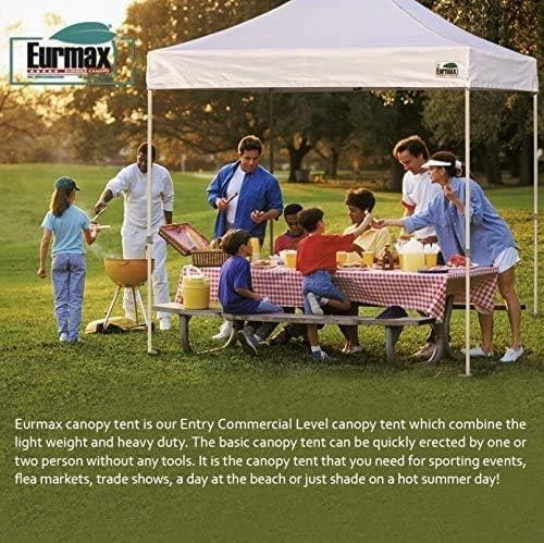 Eurmax USA 5'x5' Pop Up Canopy Tent Commercial Instant Canopies with Heavy Duty Roller Bag,Bonus 4 Sand Weights Bags (Navy Blue)
