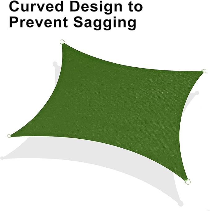 LOVE STORY Custom Size 6' x 15' Piquant Green Sun Shade Sail Canopy Commercial Rectangle Sail Shade Fabric for Patio Garden Backyard Pool (Customized)