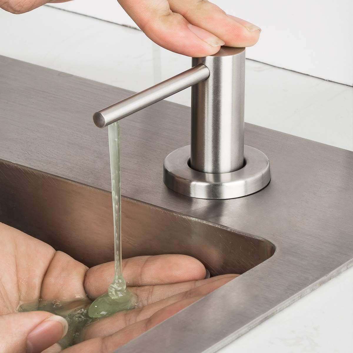 Soap Dispenser for Kitchen Sink Brushed Nickel GAPPO Stainless Steel Countertop Pump Hand Lotion Built in Bottlend Lotion Built in Bottle