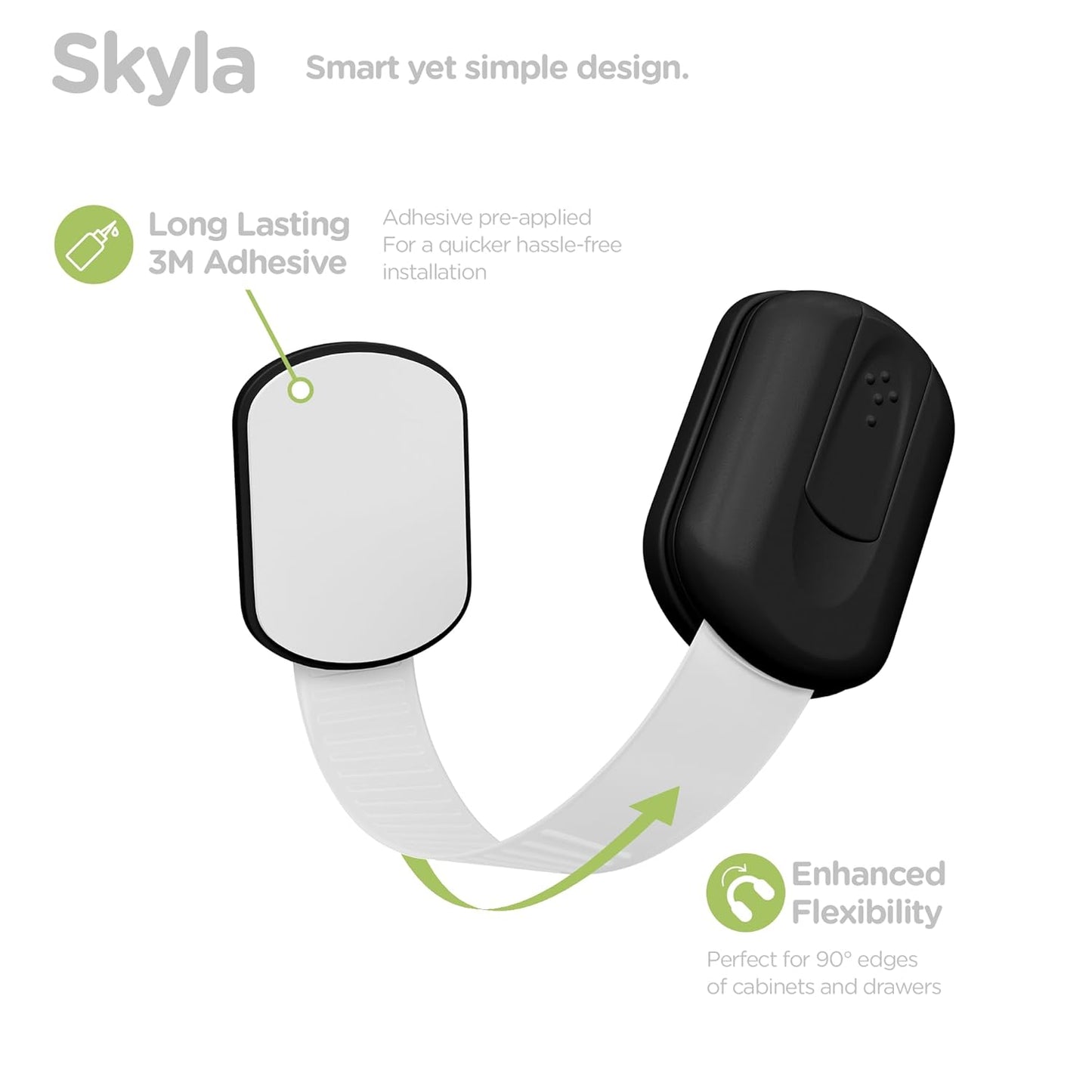 Baby Proofing Child Safety Locks (16 Pack) by Skyla Homes - The Safest, Quickest and Easiest 3M Adhesive Cabinet Latches, No Screws & Magnets, Multi-Purpose for Furniture, Kitchen, Ovens, Toilet Seats