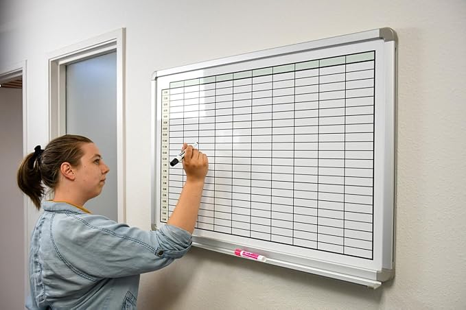 30 Minute Schedule with Color Whiteboard 48" x 36"