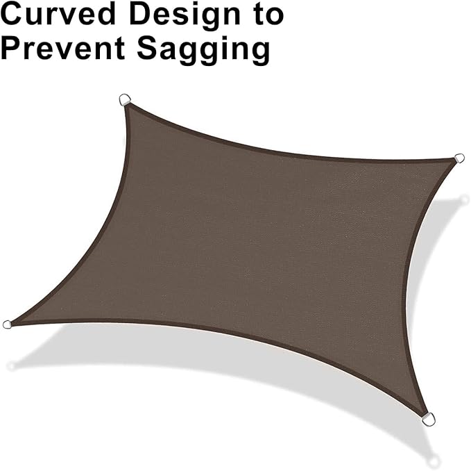 LOVE STORY Custom Size 12' x 12' Brown Sun Shade Sail Canopy Commercial Rectangle Sail Shade Fabric for Patio Garden Backyard Pool (Customized)