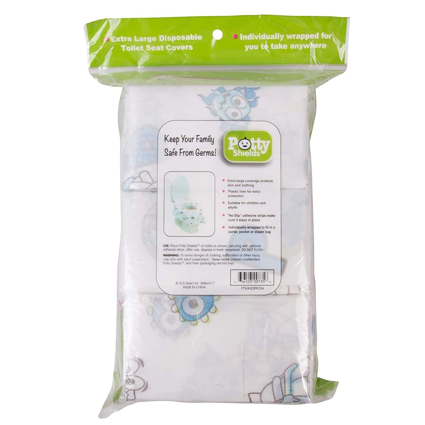 Toilet Seat Covers Disposable (12 Pack) - XL Waterproof Toilet Cover for Toddlers, Kids & Adults - Portable & Individually Wrapped for Travel, Potty Training, Vacations, Public Restrooms