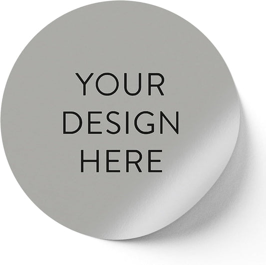 100 Custom Vinyl Stickers - Upload Your own Image, Text, Design, Logo - Personalized Logo Labels for Handmade, Packaging, Bottle, Jars, Candle, Brand Stickers (Gray, 1.5x1.5)