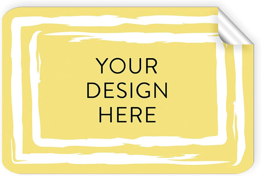 100 Custom Vinyl Stickers - Upload Your own Image, Text, Design, Logo - Personalized Logo Labels for Handmade, Packaging, Bottle, Jars, Candle, Brand Stickers (Lemon Swirls, 3x2)