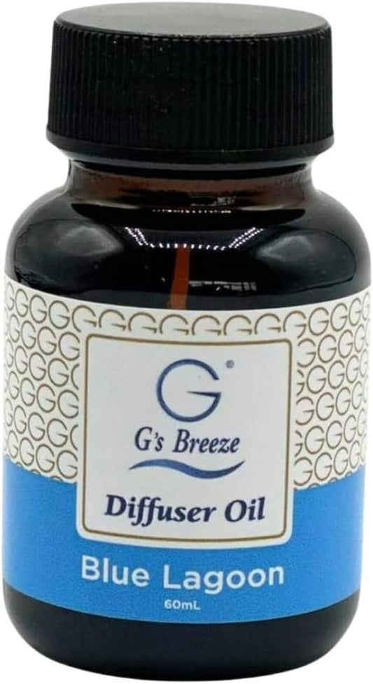 G's Breeze Blue Lagoon Diffuser Oil Refill - Refreshing Tropical Oasis Fragrance - Invigorating Scent Inspired by Crystal-Clear Water - Long-Lasting Freshness for Home, or Office - 60 ML